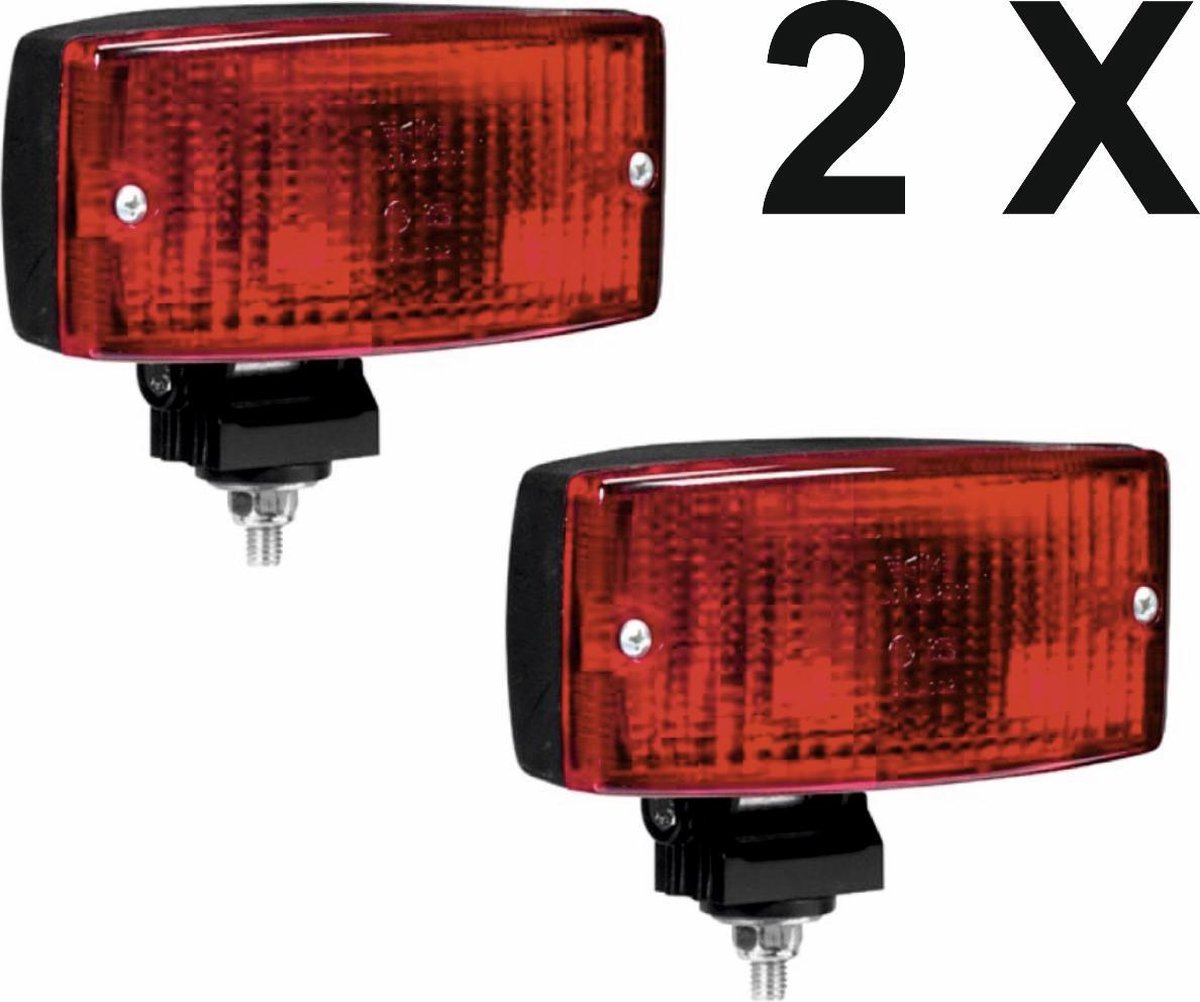 SIM Dagrijlamp 2 x Rood Auto-Vrachtwagen-Lens-Montuur-Interieur-Verlichting-Transport