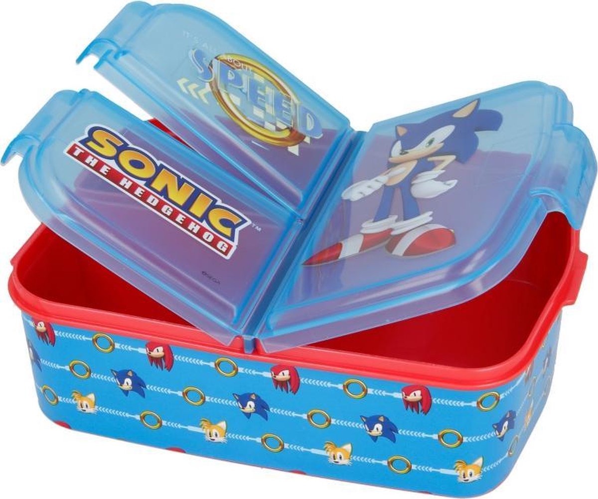 Sonic the Hedgehog  - 3 compartiment brooddoos (18 cm X 13 cm X 6 cm)