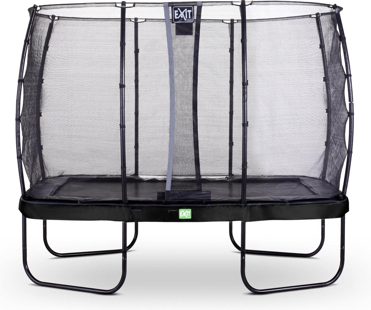 Trampoline EXIT Elegant - 214x366cm met veiligheidsnet Economy - zwart