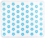 WENKO Fleurelle gootsteenmat / afdruipmat | kunststof | 32 x 26.5 cm | transparant met blauwe  bloemen