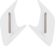 2 STKS Plastic Decoratieve Luchtstroom Intake Turbo Motorkap Hood Side Vent Grille Cover Met zelfklevende Sticker (Wit)
