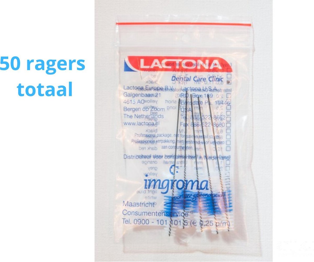 Lactona EasyDent Type C 6 - 11mm - Ragers - 10 gripzak x 5 stuks - Met gratis beschermhouder - Voordeelpakket