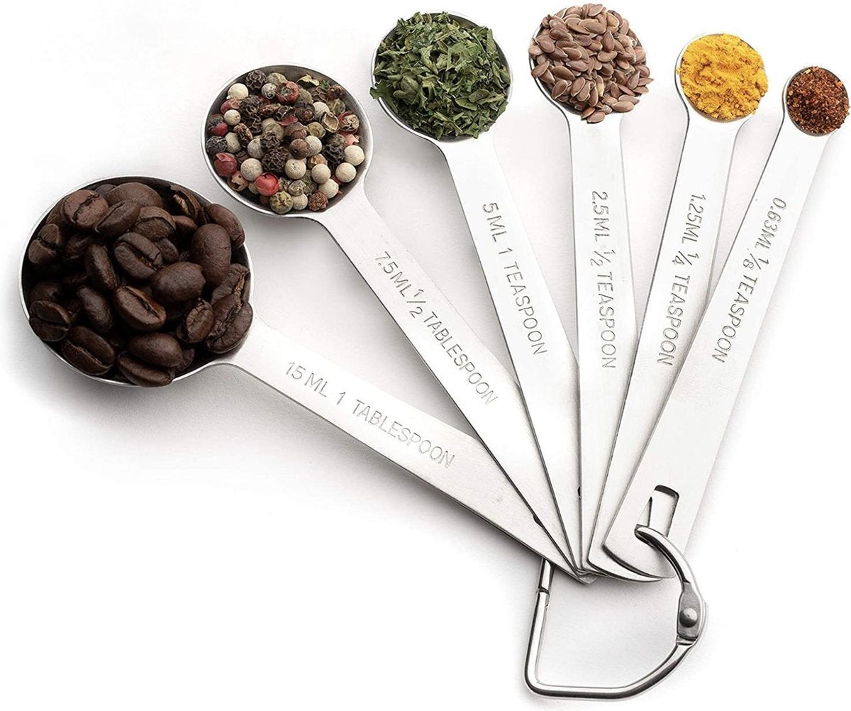 BOTC® Premiu 6 Delige Maatbeker - Maatbeker Set - RVS - Maatlepels -  Keuken Gadget - Maatschepjes - Maatcups - Nordische stijl