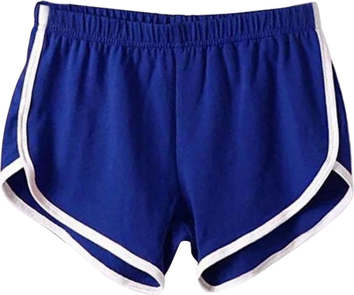 Stijlvolle Dames Sport Broek / Short | Hardloop / Fitness Broek | Blauw - S