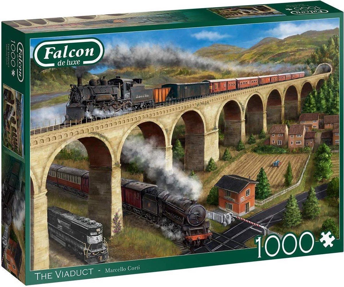 Puzzel - Iconische Viaduct met Stoomtreinen - 1000 stukjes - Deluxe Editie