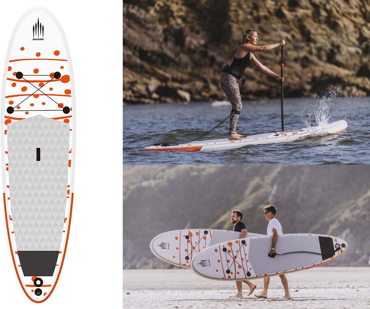SHARKSUPs Allround ride 10'6x32"x5" - 25 PSI - Complete set - 3 jaar garantie  - Opblaasbare Stand Up Paddle Board - SUP
