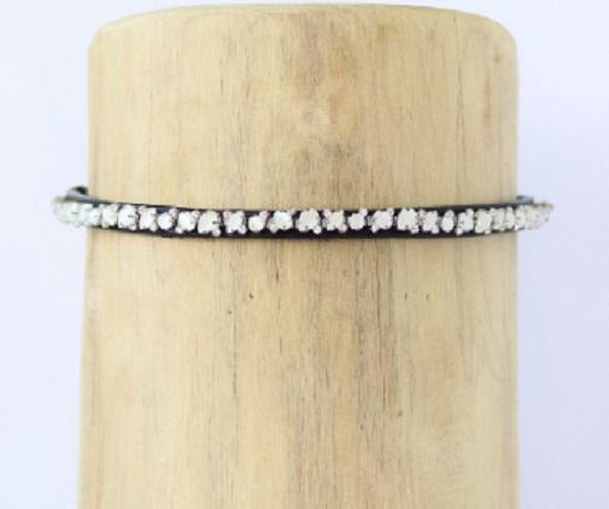 HB frontriem Opal Stone - zwart - cob