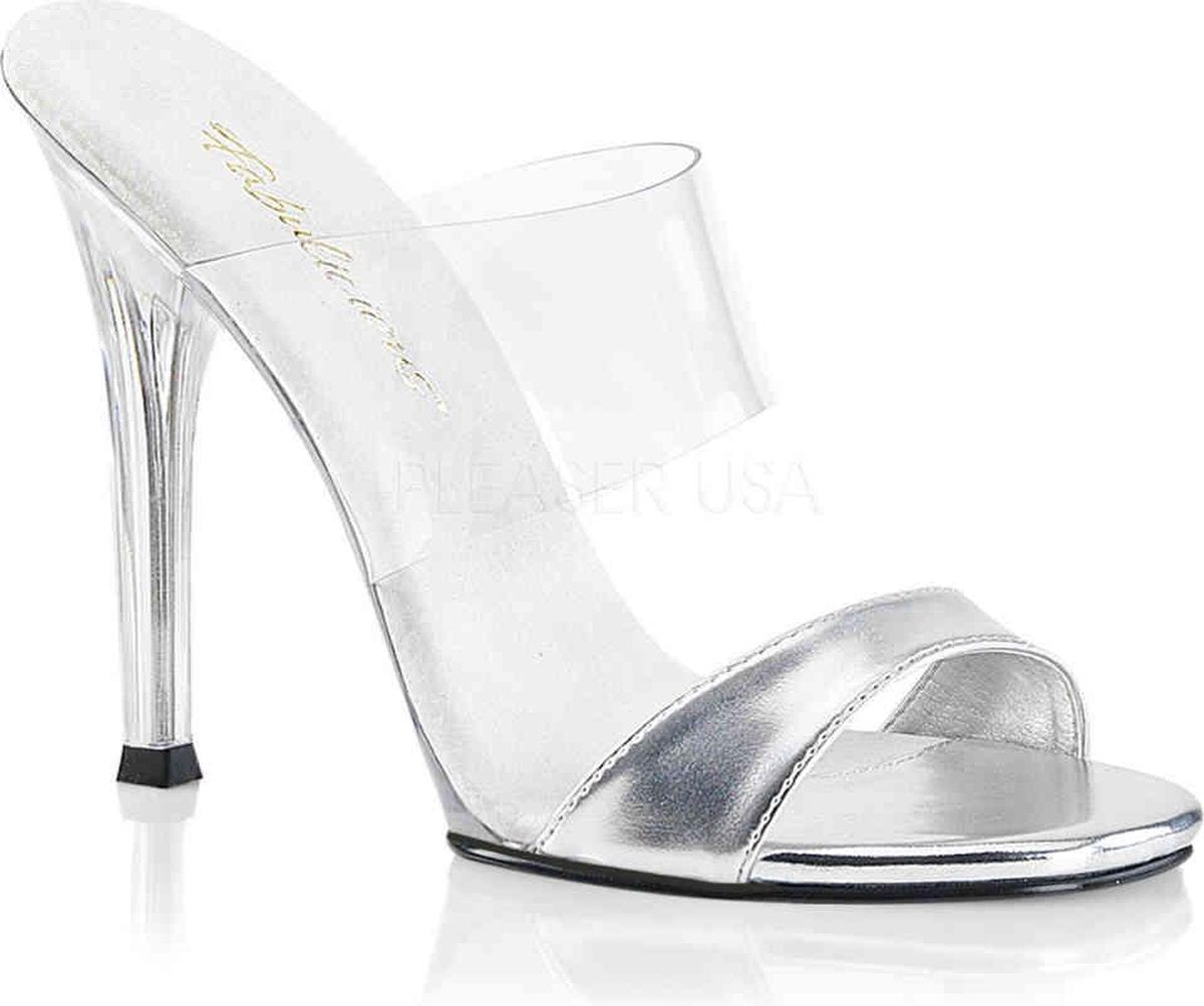 Fabulicious Muiltjes -37 Shoes- GALA-02L Paaldans schoenen Zilverkleurig/Transparant