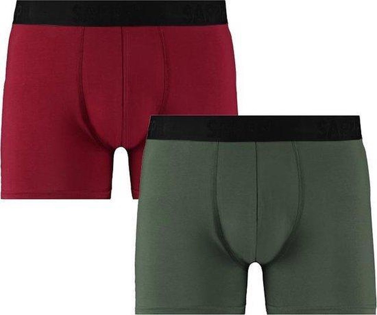 Sapph Boxershort Heren - Nolan - Microvezel - 2pack - Groen/Rood - M