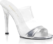 Fabulicious Muiltjes -38 Shoes- GALA-02L Paaldans schoenen Zilverkleurig/Transparant