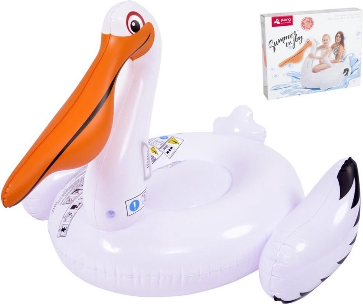 Opblaasbare zwembad luchtbed/ride-on dieren pelikaan  128 x 115 x 84 cm - Zwembad speelgoed dieren