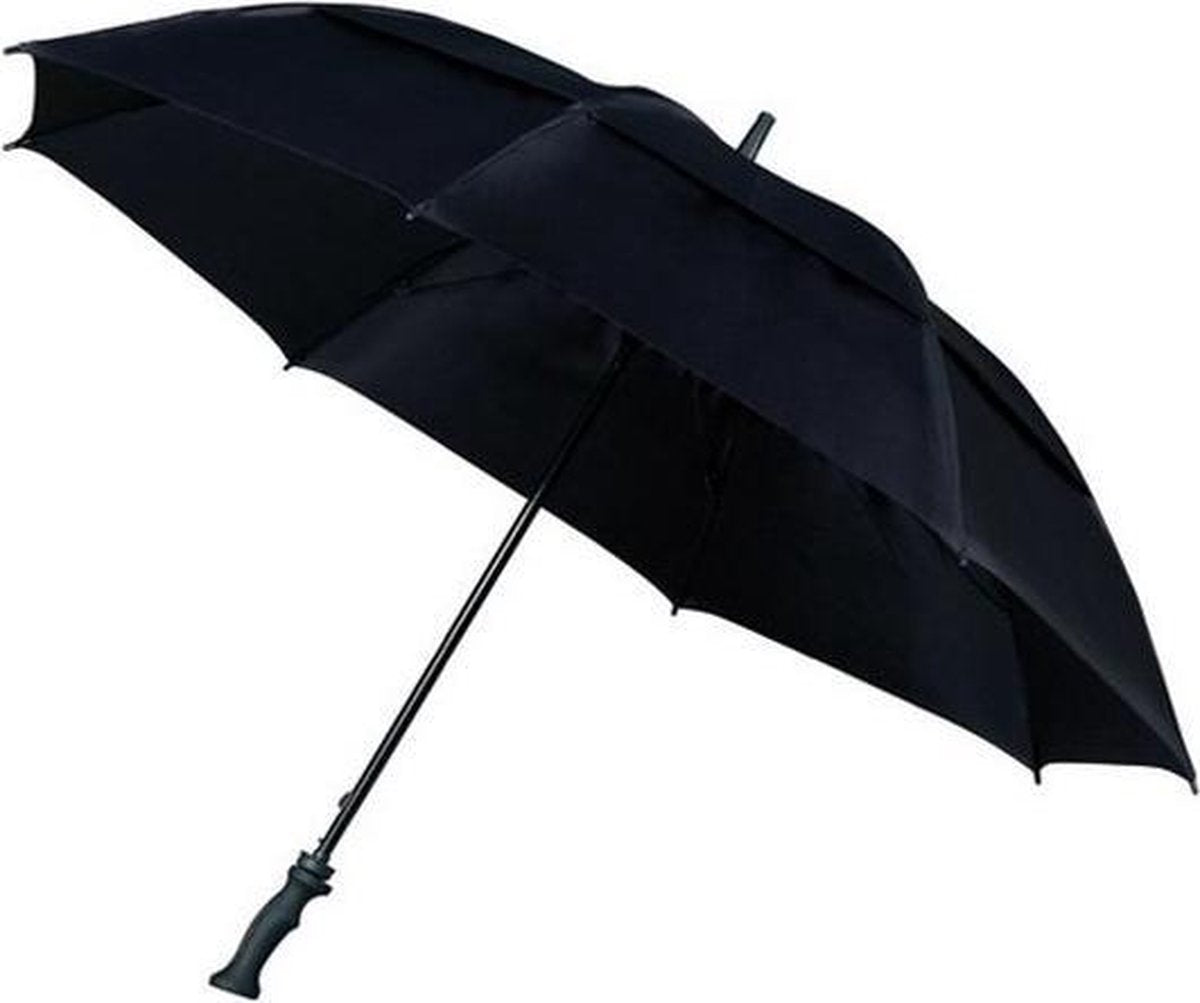 Extra sterke stormparaplu zwart windproof 130 cm