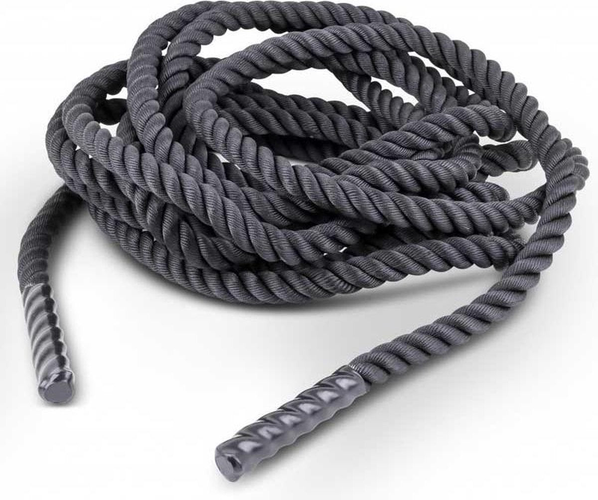 eSam® - Battle rope - 15 meter lang - Ø 3.8 cm dik - Zwart + Wandanker
