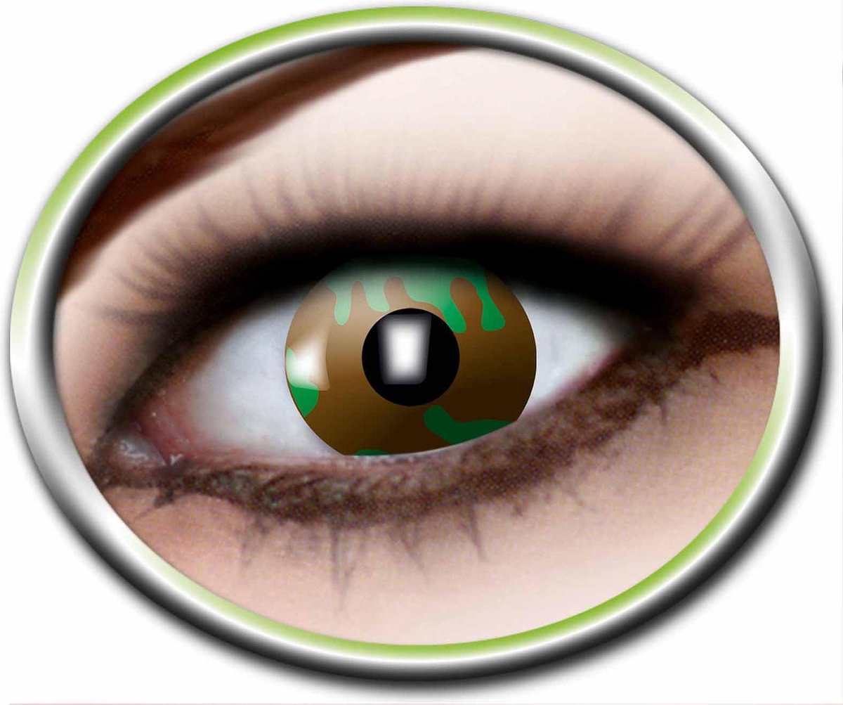 Gekleurde lenzen - Party Lenzen - Halloween - Carnaval - Groen en bruin - Camouflage - Geschikt voor 3 maanden gebruik