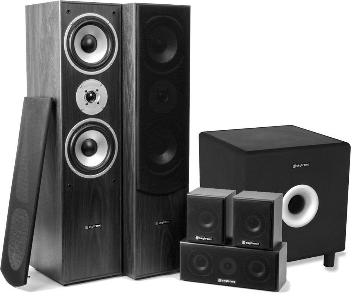 SkyTronic 5.1 home cinema surround speakerset 1300W met 8 subwoofer