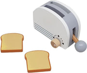 Playwood Houten Broodrooster wit met zilver inclusief 2 boterhammen
