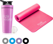 Koalas ® Roze Yogamat Set - Shakebeker - Thermobeker- Fitness Mat - Anti Slip Yoga Mat - Extra Dik 1cm - Draagtas
