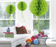 3x stuks Decoratie bol lime groen van 30 cm - groene feestartikelen en party versieringen
