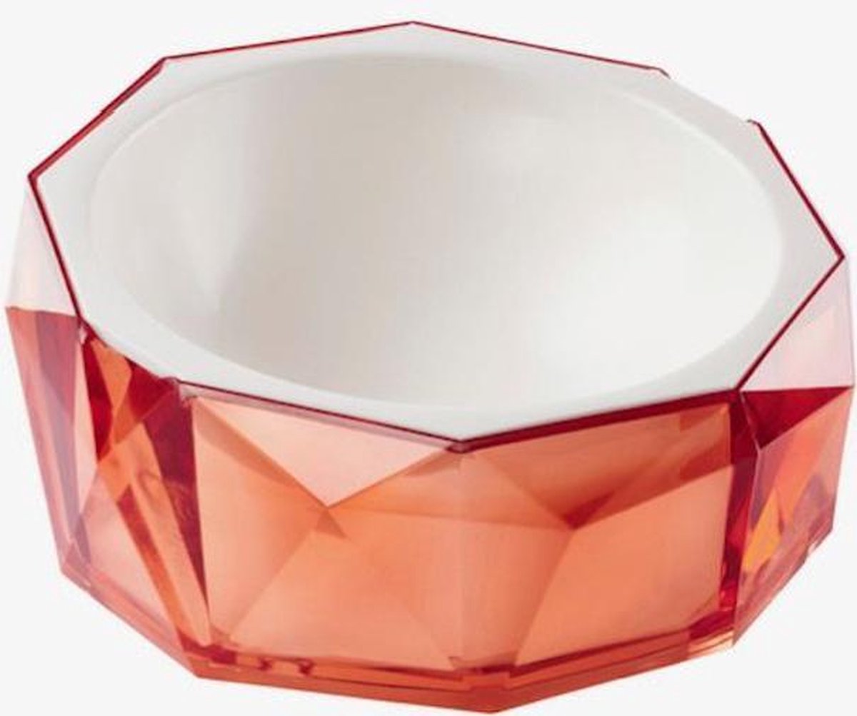 Luxe design ergonomische voerbak voor hond en kat - Diamond Collection Red Ruby