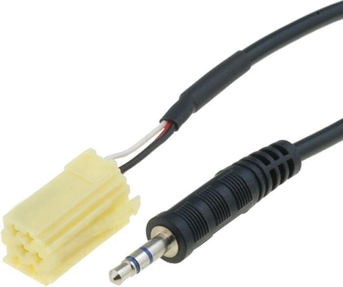 Mini-ISO 6pin naar aux verloopkabel Geel