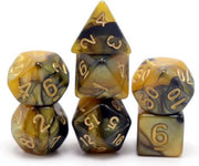 DnD dice set - Inclusief velvet bewaarzakje - Black & Gold- Dungeons and Dragons dobbelstenen