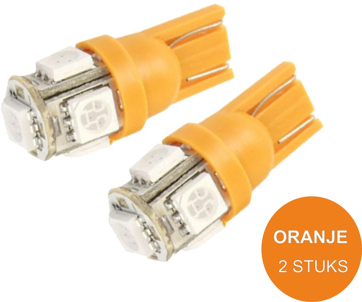 T10 5-LED 10-32 VOLT Oranje Auto-Vrachtwagen-Interieur-Binnenverlichting