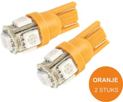 T10 5-LED 10-32 VOLT Oranje Auto-Vrachtwagen-Interieur-Binnenverlichting