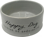 Voerbak Eetkom stone happy dog Grijs Ø10