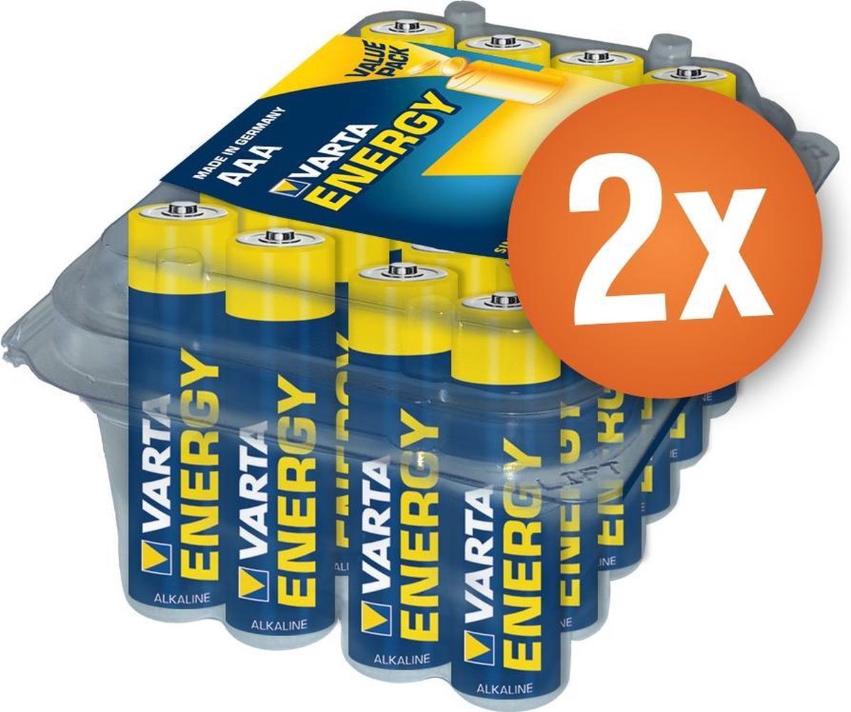 Voordeelpak met 48 x AAA Varta High Energy alkaline batterijen