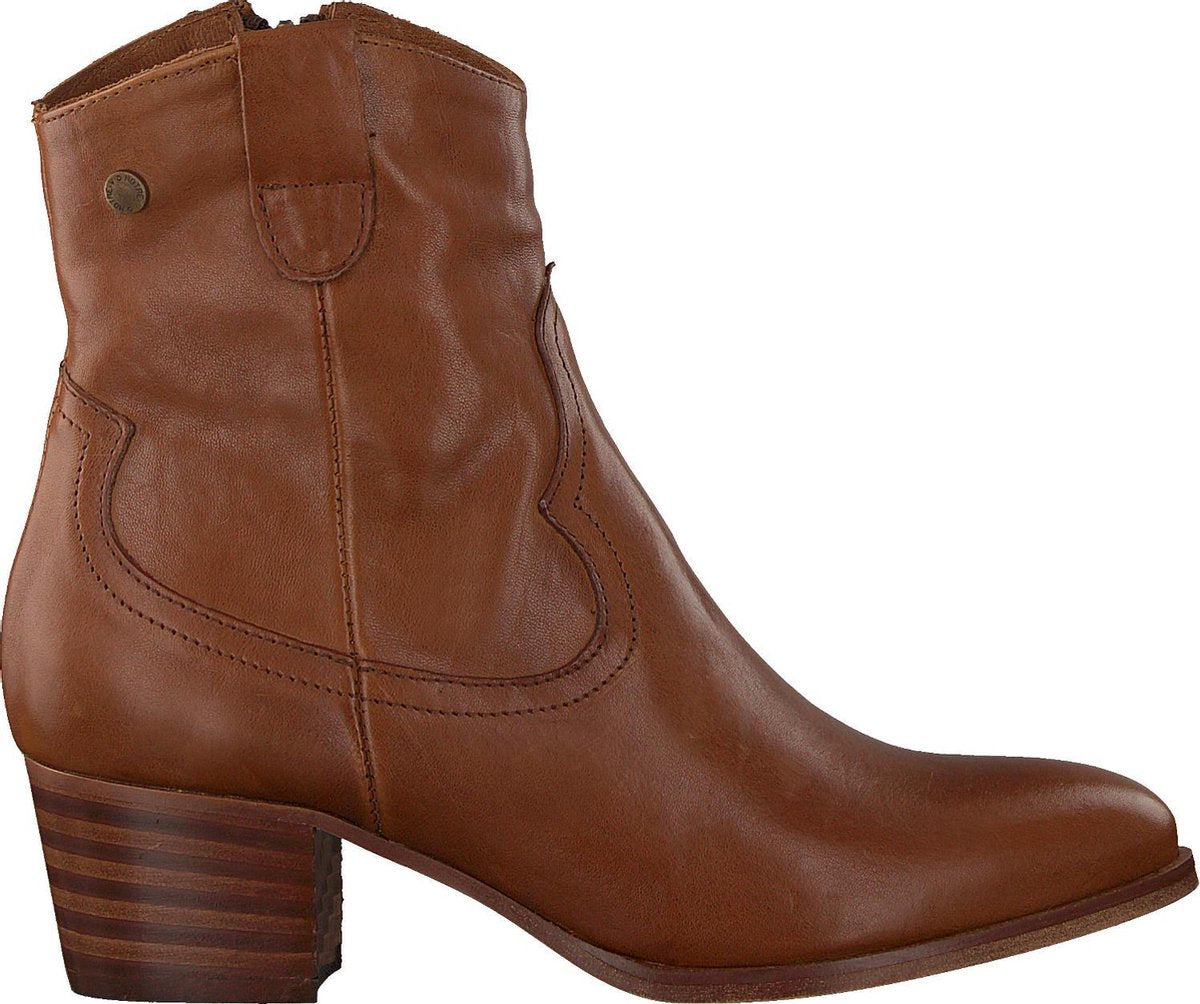 Notre-V 01-164 Enkellaarsjes - Enkelboots - Dames - Cognac - Maat 39