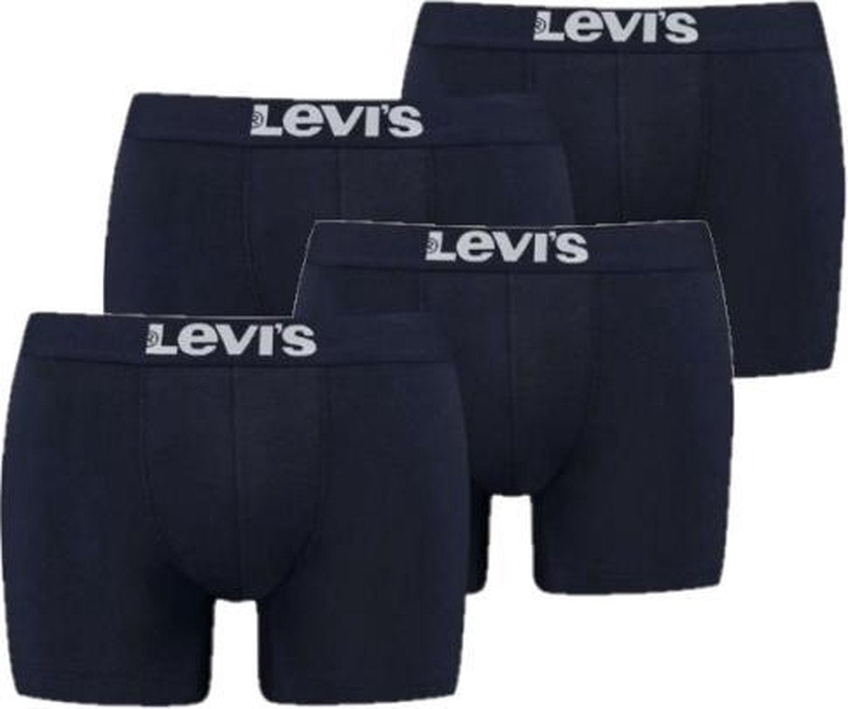Levi's Solid Basic Boxershort Navy 4-Pack - Levi's Onderbroeken Heren - Multipack - Heren Ondergoed - Maat L