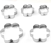 uitsteekvorm bloem - set van 5  koekjes uitstekers - rvs uitsteekvormen - koekjesvormen - uitsteekvormpjes - bakvormen - Blijderij