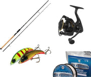 Spinhengelset extra Zwaar - Mikado Nihonto 2.40m 80-150g Hengel - Dam Quick 3 6000fd Molen - Nylon Lijn - 3 x Kunstaas