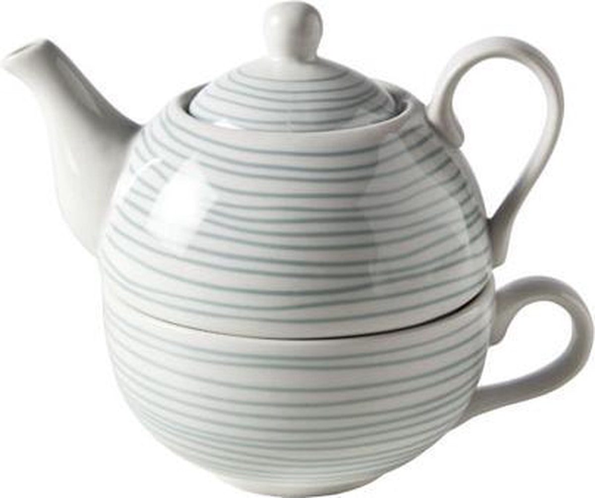 Theepot Met Tas D11xh14cm Green Linestheepot 40cl - Tas 29cl
