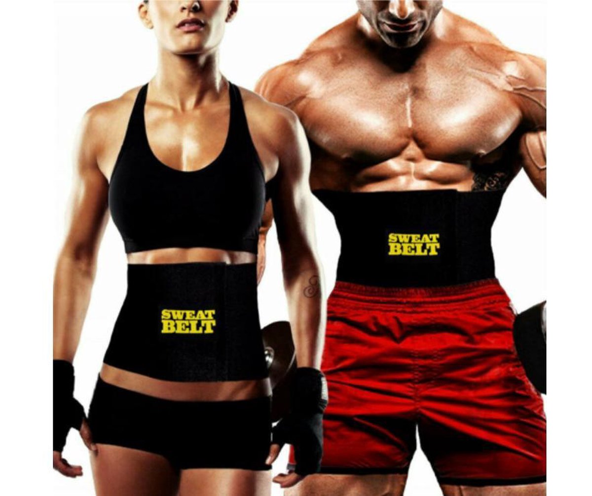 One Size Fits All Zweetband - Afslankgordel - Thermische Sauna Belt - Afvalband - Afslankband - Training - Verstelbaar in Maat - Uniseks - Zwart