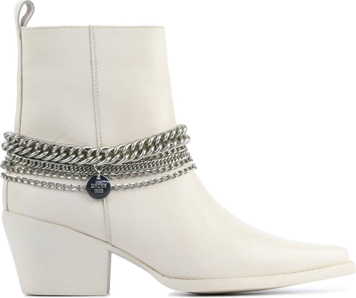 Bronx Vrouwen Leren  Enkellaarsjes / Laarzen / Damesschoenen 47327-g - Wit - maat 38
