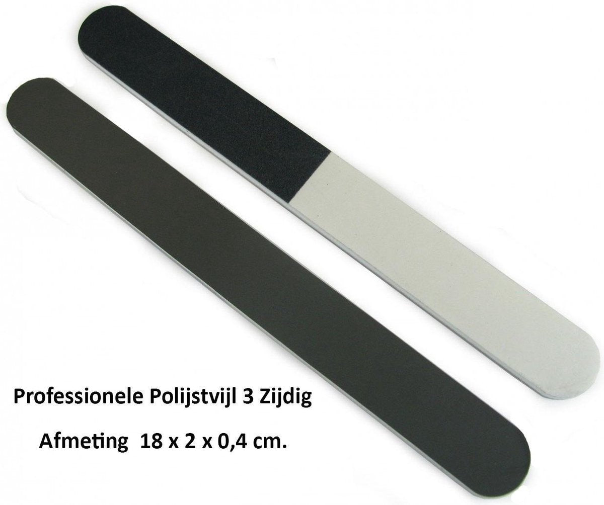 Rojafit - Professionele Polijstvijl - 3 Zijdig - 18cm.- Voordeelset 2 Stuks !!