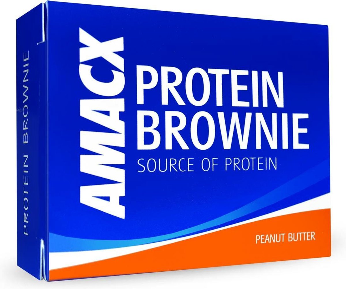 Amacx Protein Brownie - Eiwitreep - 12 x 50 gram - Peanut Butter