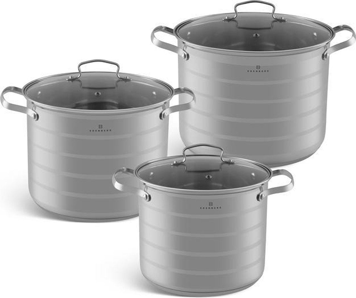 Edënbërg Classic Line - Luxe Pannenset - RVS - 6 delig - Sandwichbodem
