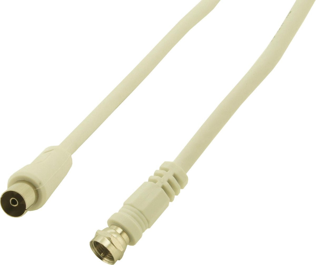 Coax kabel snoer F-aansluiting (man) naar coaxtegenstekker (vrouw) - 2 stuks