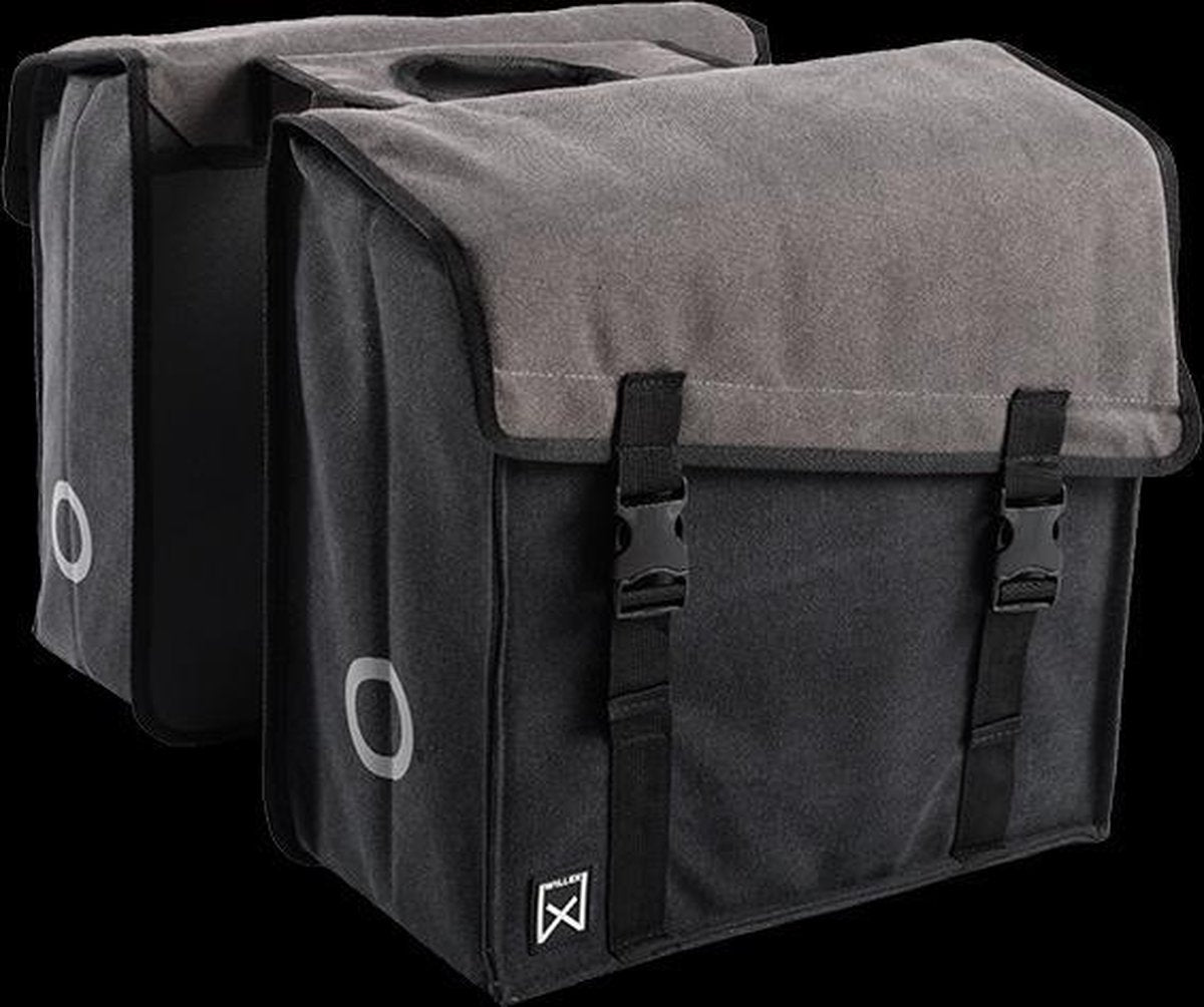 Willex Dubbele Canvas Fietstas 101 - 38 liter - Grijs/Zwart