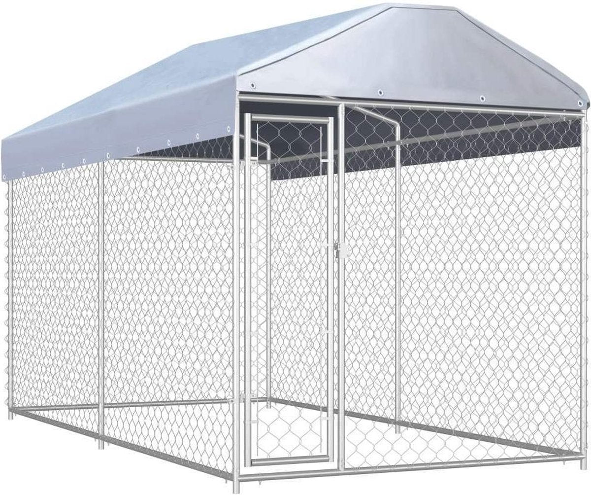 Medina Hondenkennel voor buiten met dak 382x192x225 m