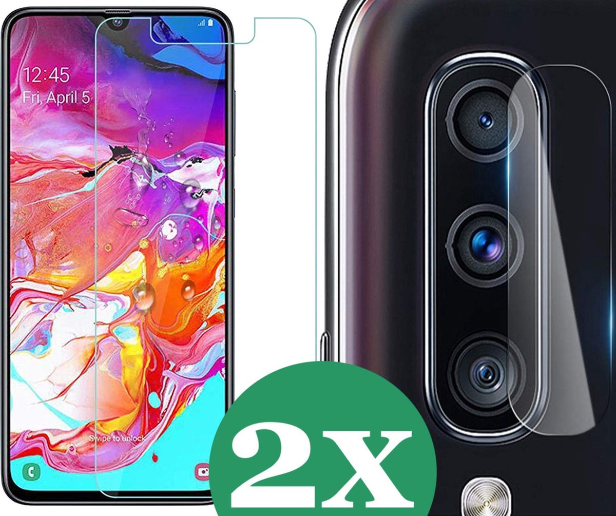 Samsung A70 Screenprotector - Samsung Galaxy A70 Screen Protector Glas en Samsung A70 Screenprotector Camera - 2 Stuks