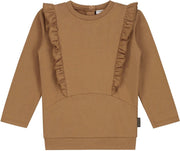 Prénatal Baby Meisjes T-shirt - Baby Kleding voor Meisjes - Maat 56 - Bruin met Ruffles