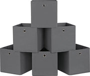 SONGMICS 6-delige opvouwbare opbergdoos Vouwdoos met vingergat 30 x 30 x 30 cm grijs RFB02G-3