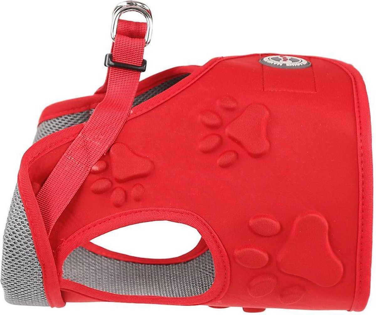 Easy ON/OF - STEP IN - harnas voor honden uit ademende stof - XS - ROOD