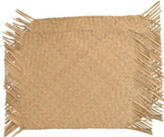 2x Beige/naturel gevlochten placemats 30 x 45 cm rechthoek - Eco/duurzaam thema tafeldecoraties versieringen