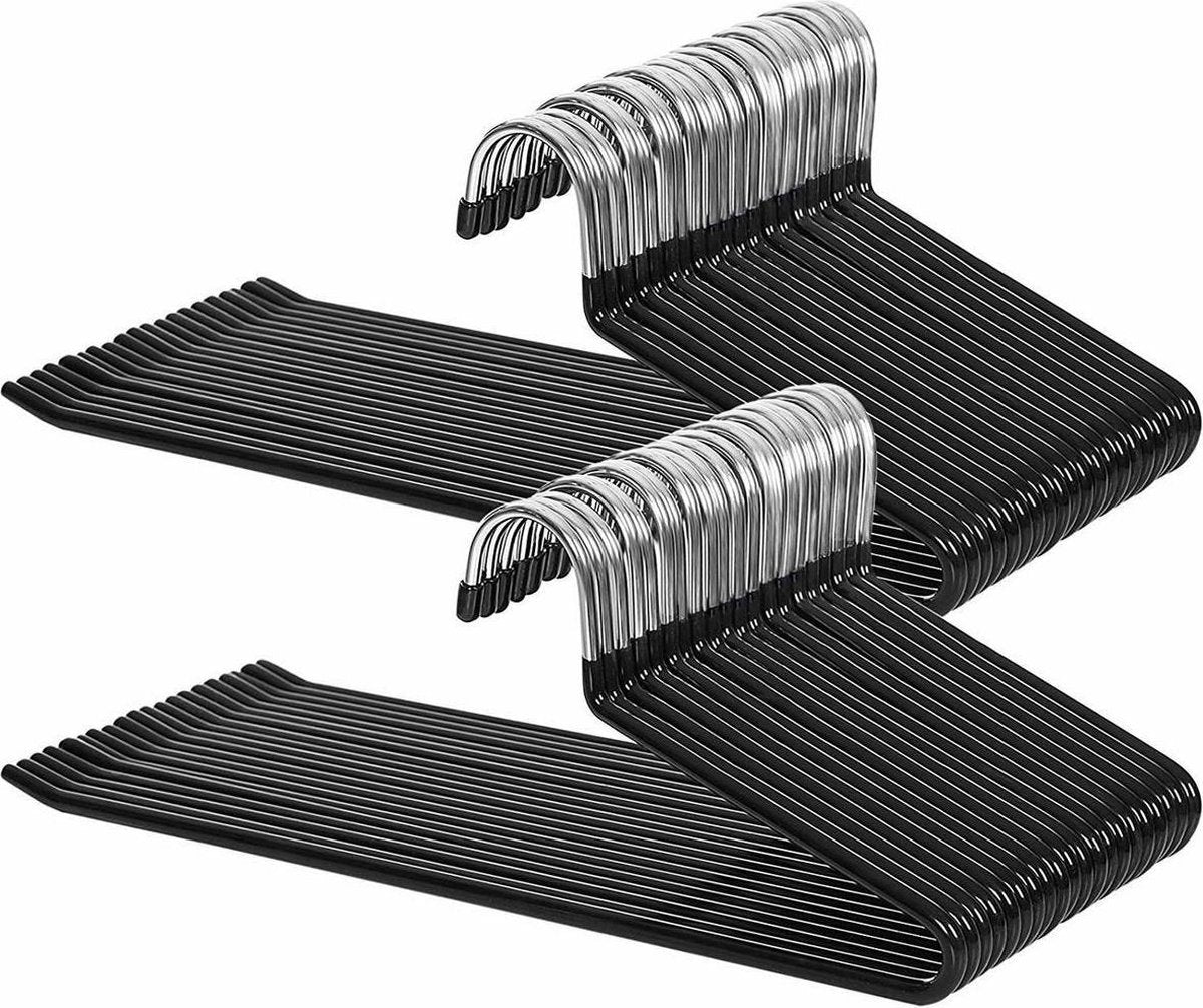 Nancy's Broekhanger 50 Stuks - Metalen Zwarte Kledinghanger