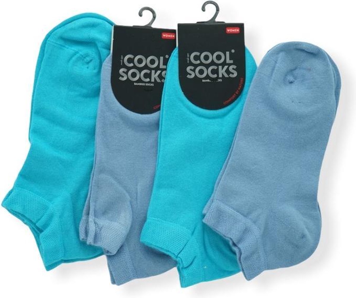 La Pèra Sneaker Sokken Bamboe Set van 4 paar [lila-aqua] - Maat 36-40