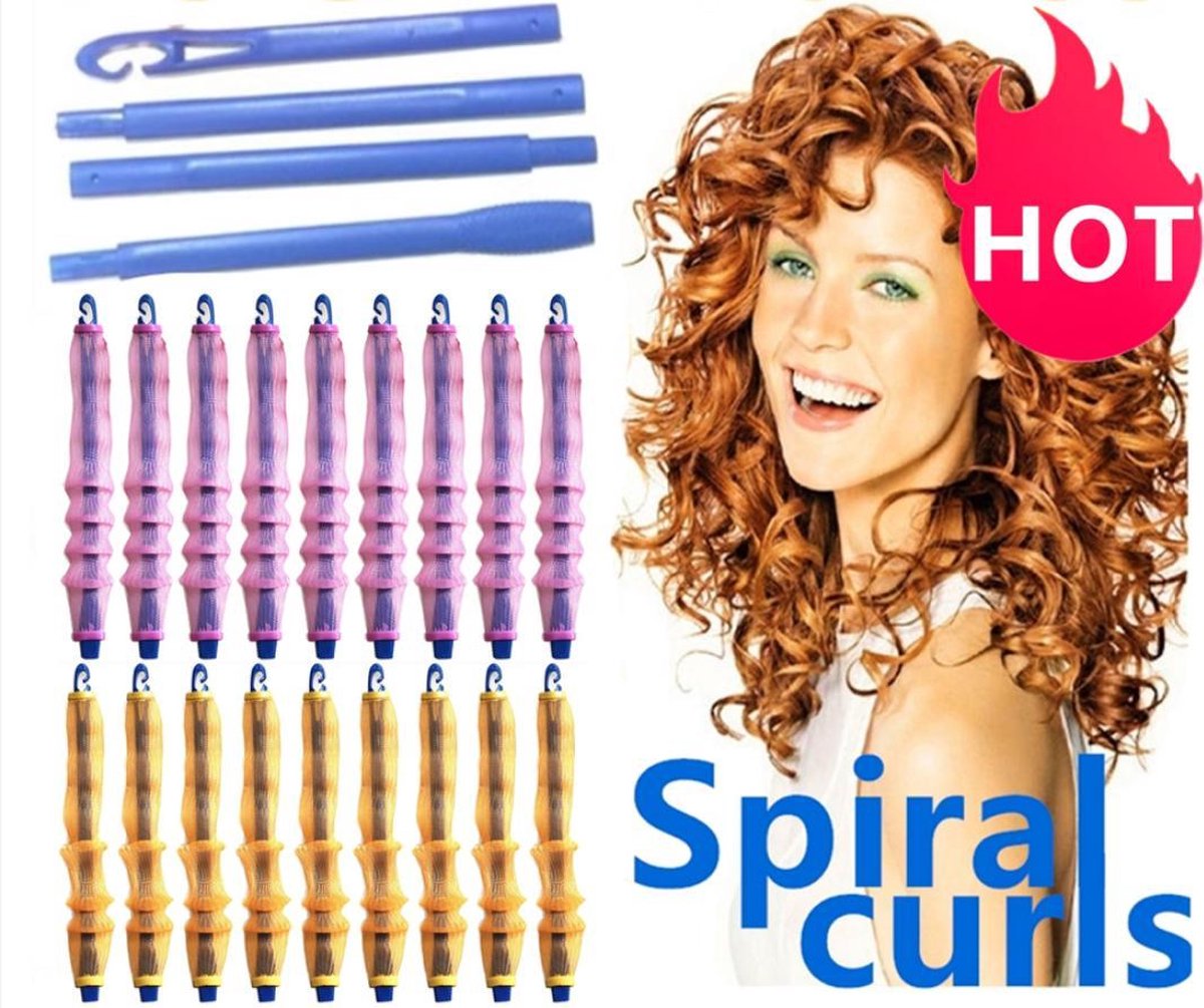 BeautyFit Krulspelden - NIEUWSTE Haarrollers - 22-delig incl. 2 opzet spelden - Complete Krulset Magic Hair Rollers